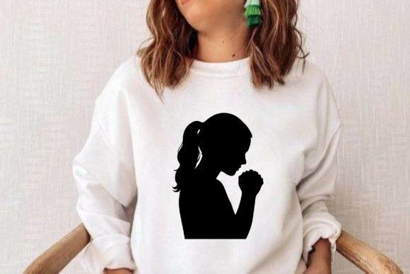 Christian Girl Clipart Vector Design: Graphics & T-Shirt Designs