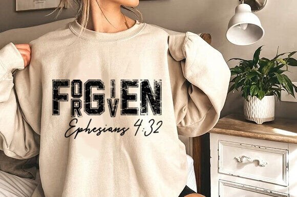 FORGIVEN Ephesians 4:32 SVG for T-Shirt Designs & Graphics