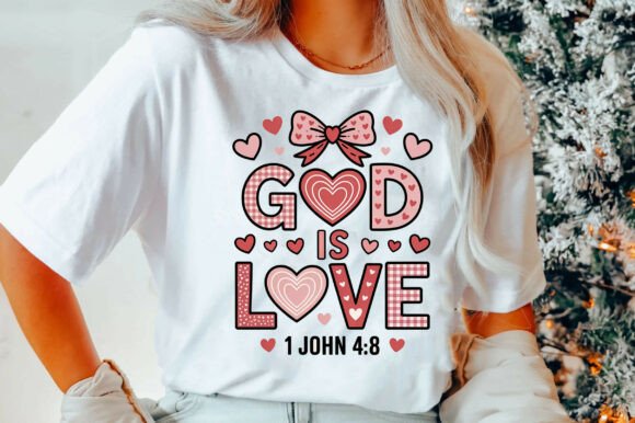 God is Love PNG: Graphics for Christian T-Shirt Designs