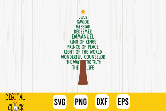Jesus Names Christmas Tree Religious SVG Graphics Review