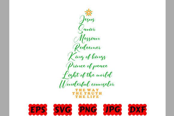 Jesus Names Tree Graphics for Faith T-Shirt Designs