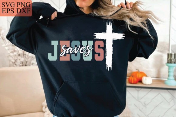 Jesus Saves Cross Graphics for T-Shirt Designs