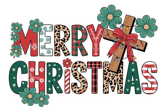 Merry Christmas Christian PNG Graphics for T-Shirt Designs