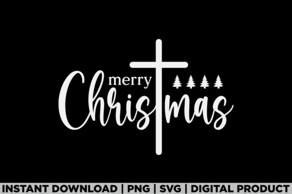 Merry Christmas Cross Christian Family Graphics & T-Shirt Designs