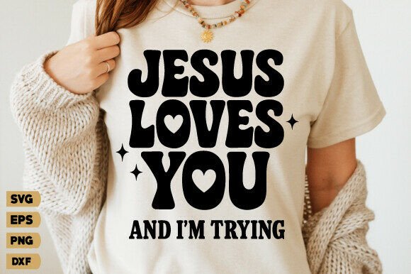 Retro Jesus Loves You SVG: Graphics & T-Shirt Designs